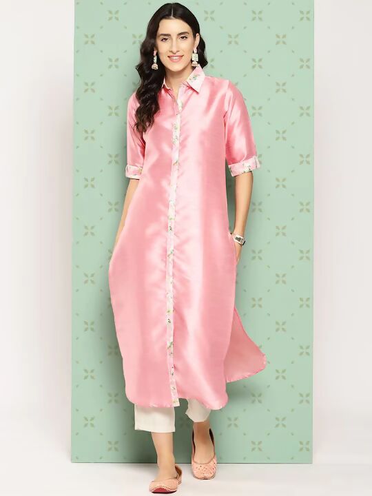 Ahalyaa Women's Traditional wear Kurta - Pink