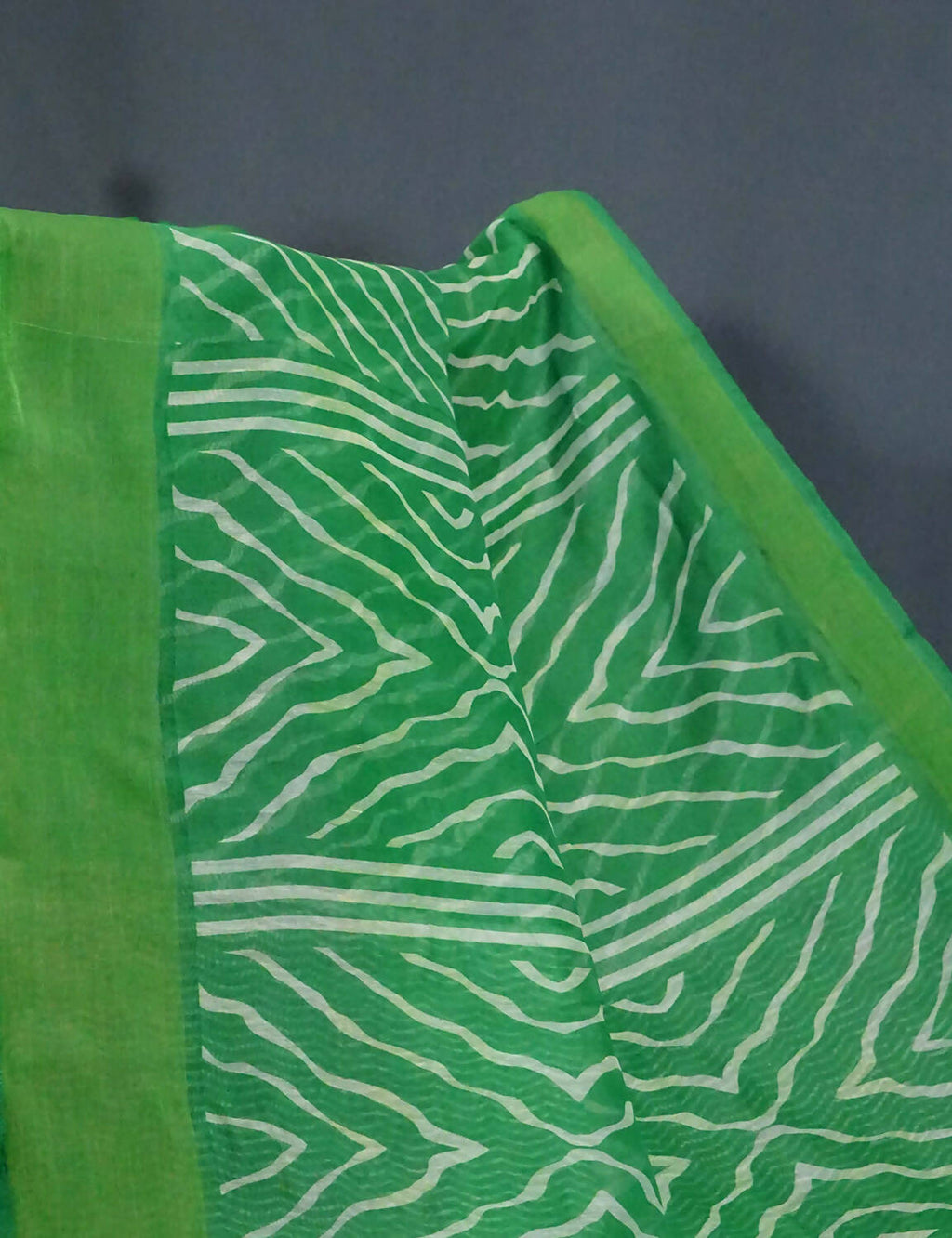 Shades Of Parrot Green With Lehariya Design Semi Chanderi Saree By Gayathri Reddy Designer Studio