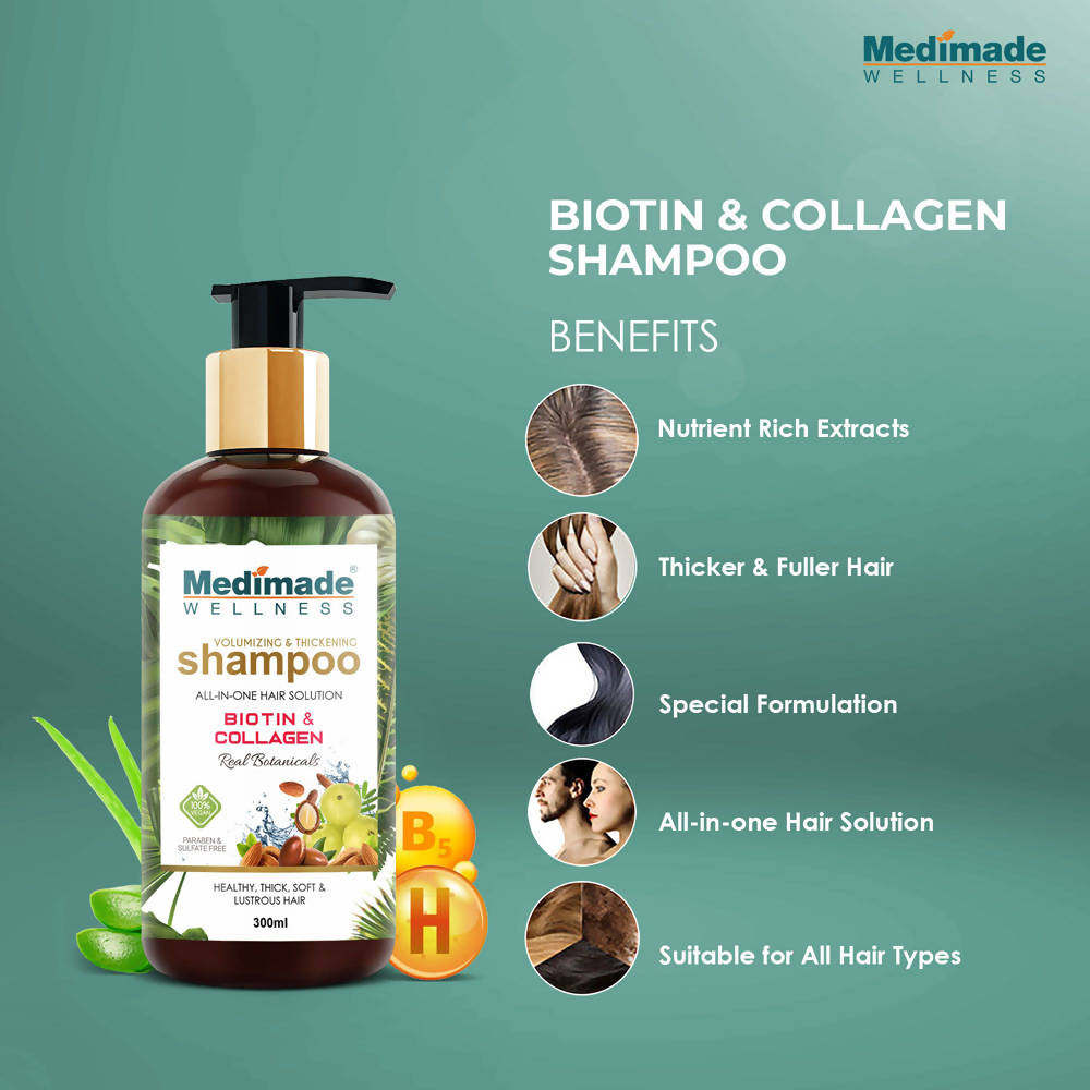 Medimade Wellness Volumizing and Thickening Shampoo with Biotin & Collagen
