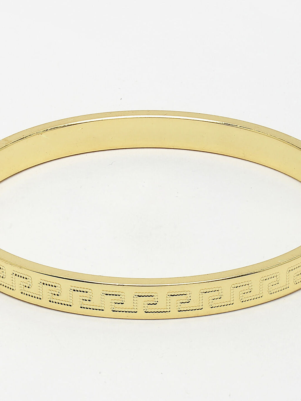 NVR Men's Gold-Polished Stainless Steel Kada Bracelet