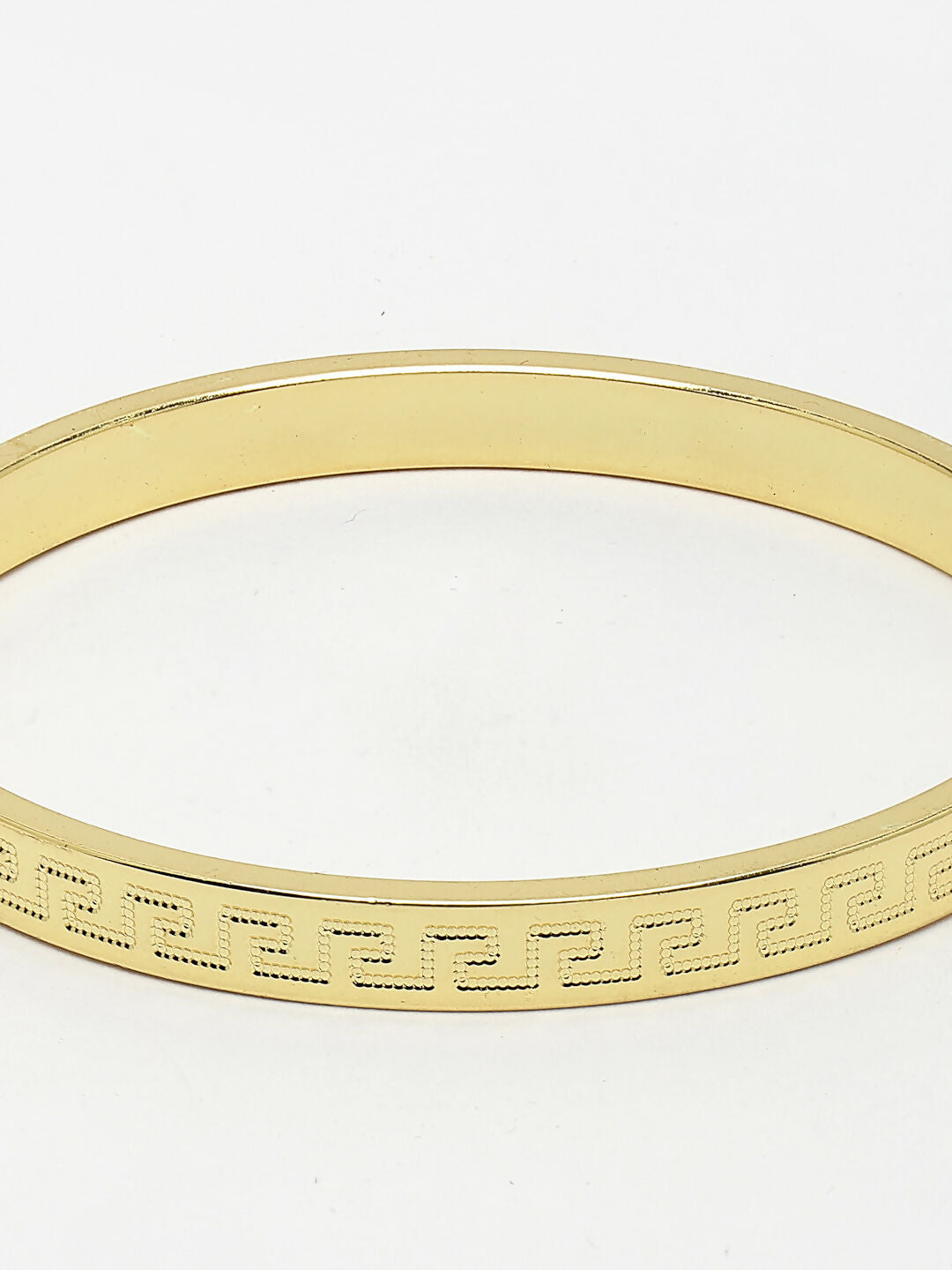 NVR Men's Gold-Polished Stainless Steel Kada Bracelet