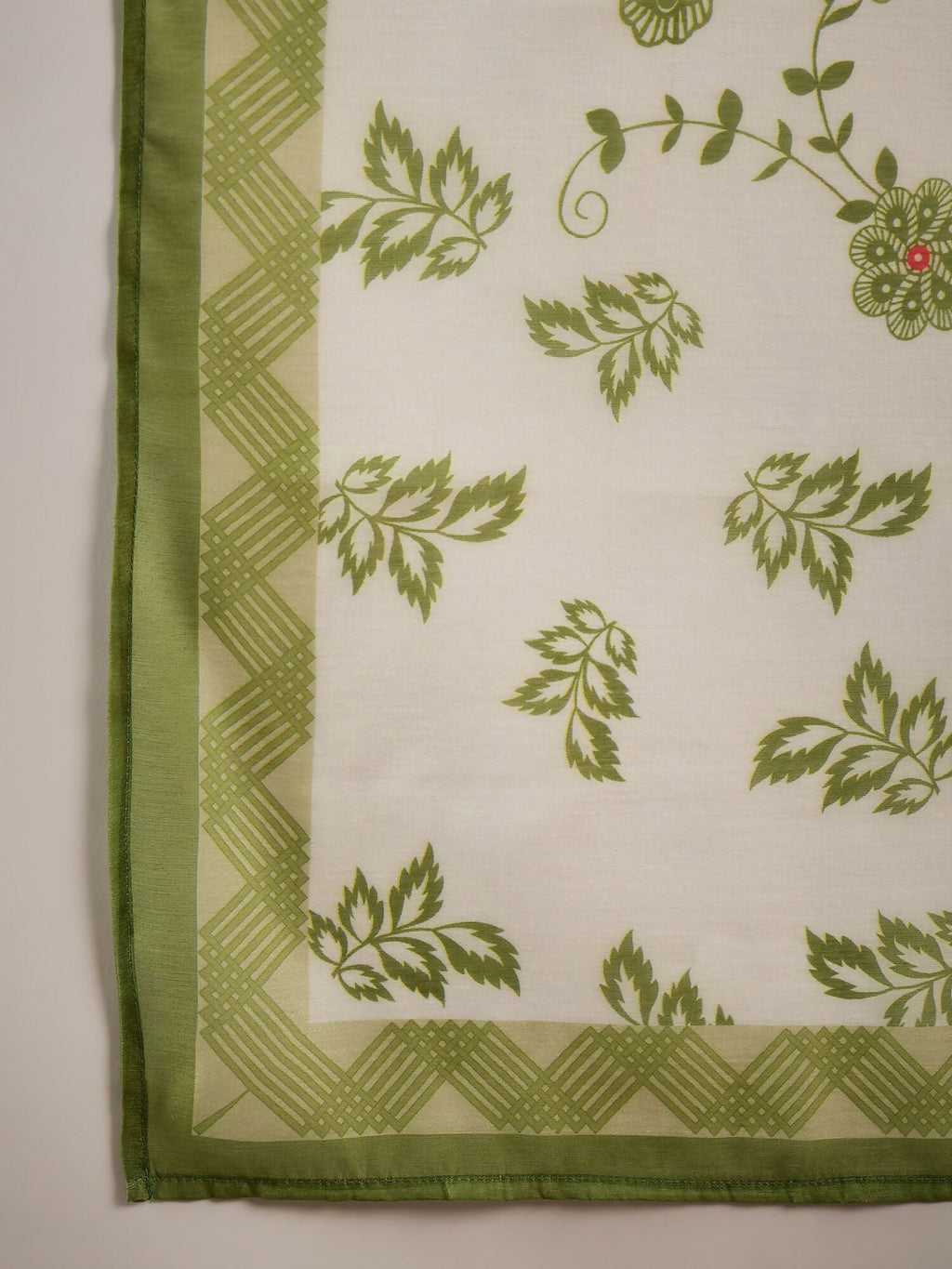 Green & White Roman Silk Embroidered Kurta With Trouser & Dupatta - Bhumi