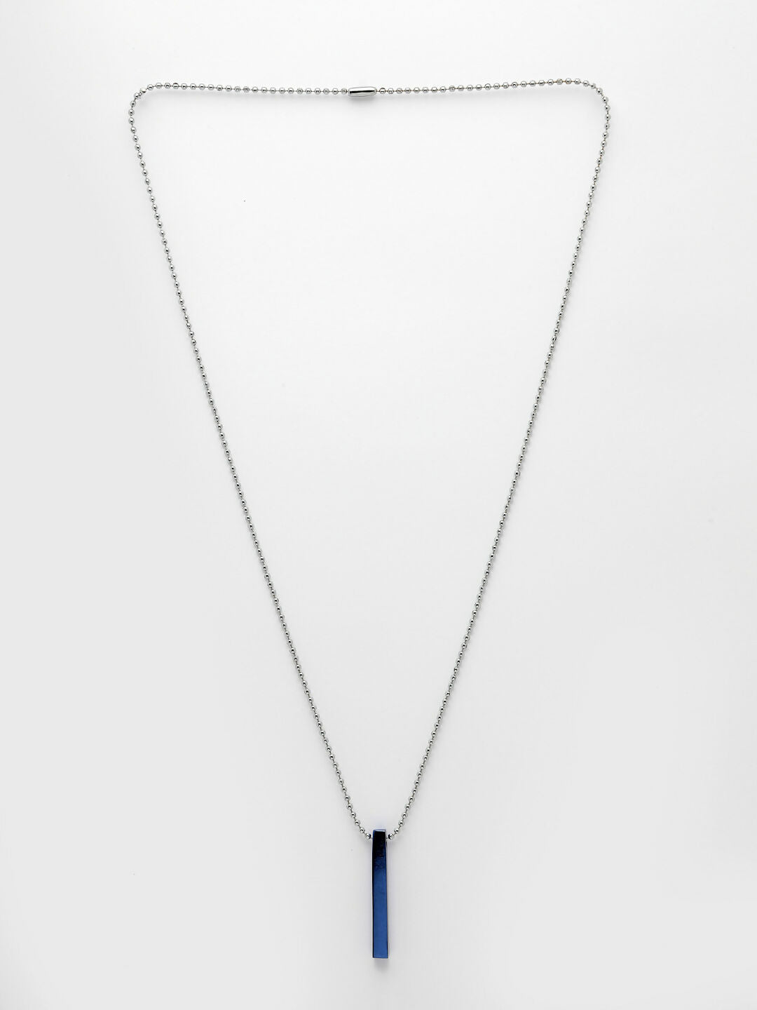 NVR Men's Set of 2 Gold & Blue Geomatric Pendent With Chain