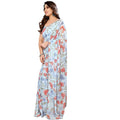 Women's Partywear Designer Sky blue Georgette Fancy Saree - Satrangi