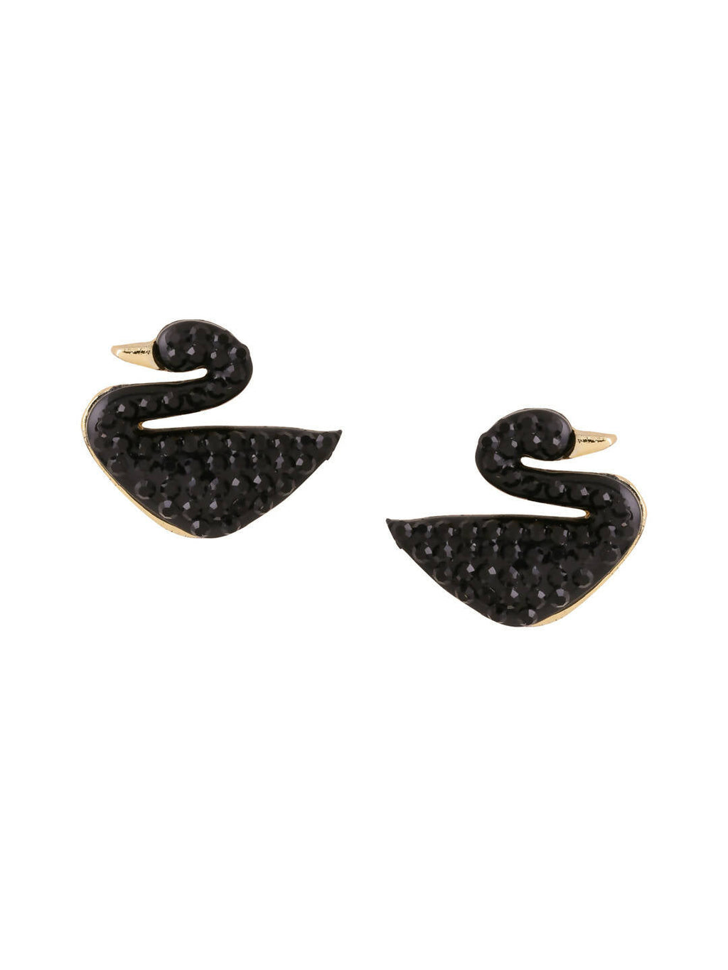 NVR Women Black Cz Studded Studs Earrings