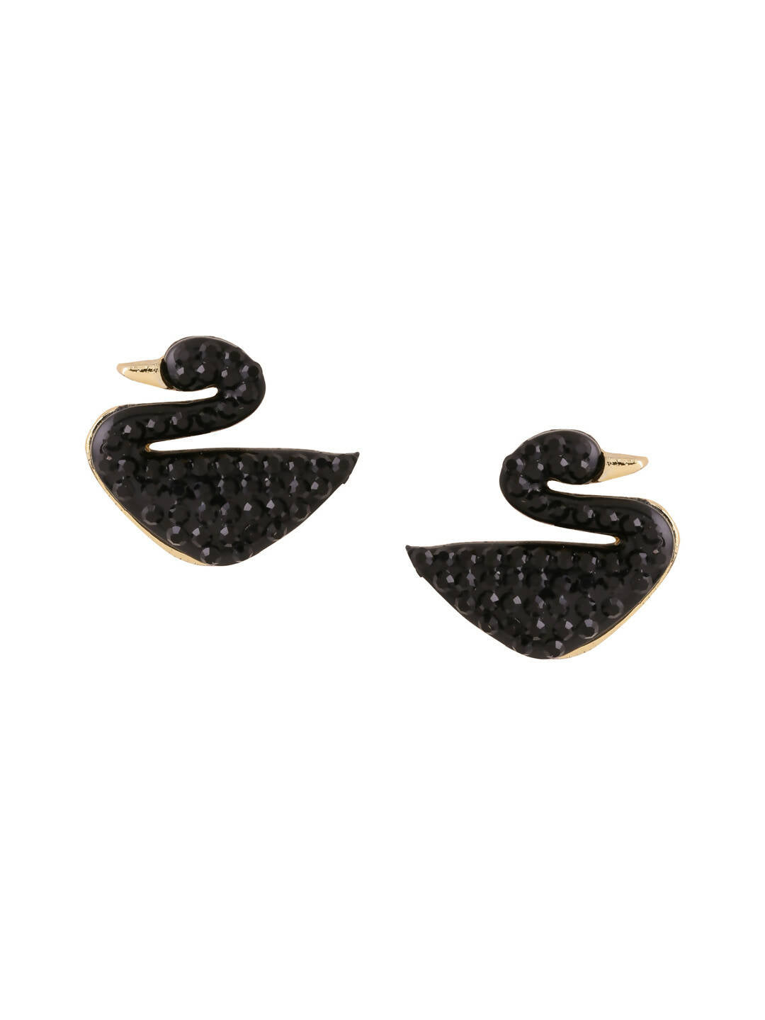 NVR Women Black Cz Studded Studs Earrings
