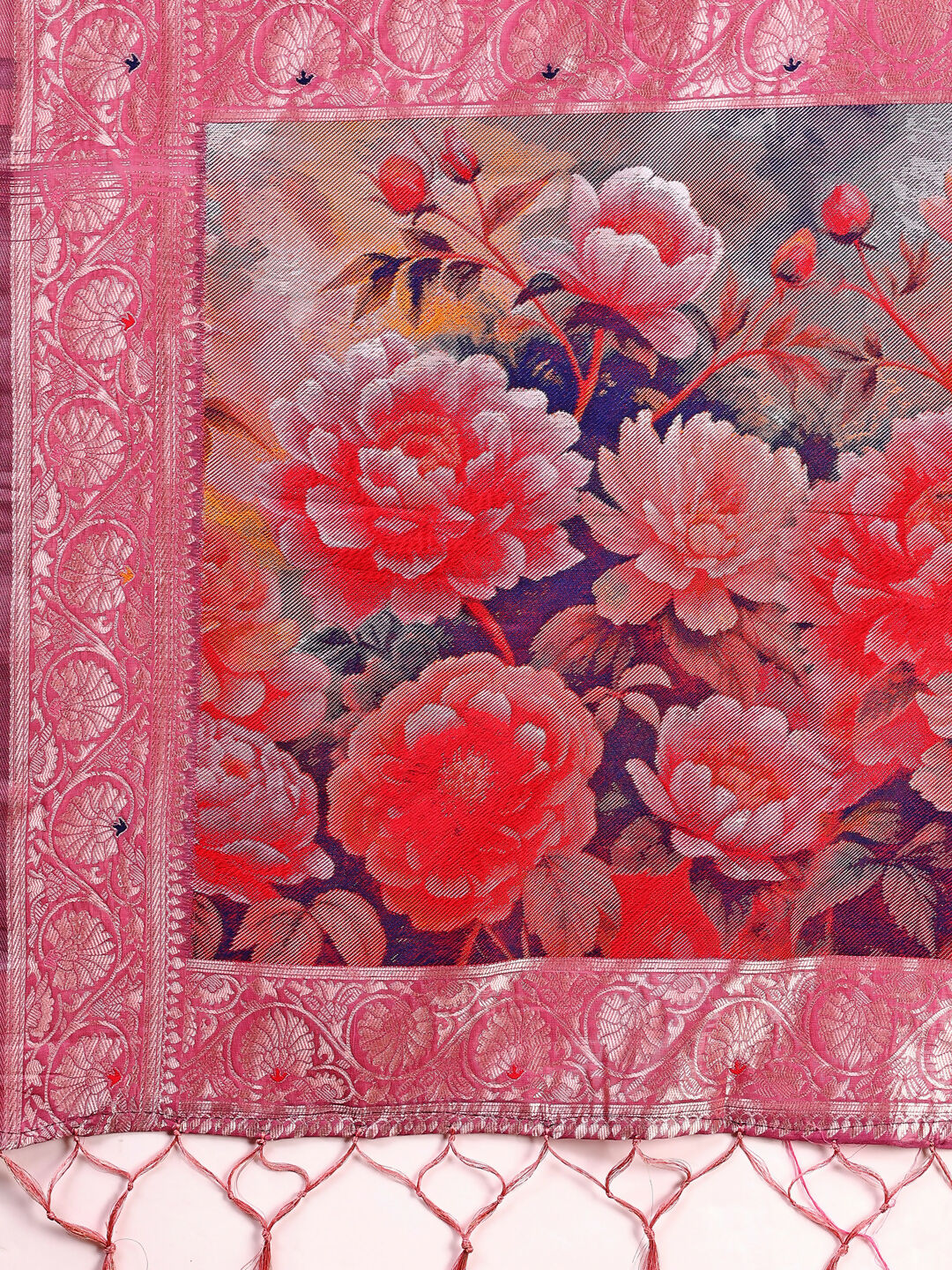 Shree Shyam Fashion Linen Cotton Pink Saree