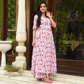 PartyWear Designer White And Pink Pure Maslin Plazzo Suit - Anbazaar