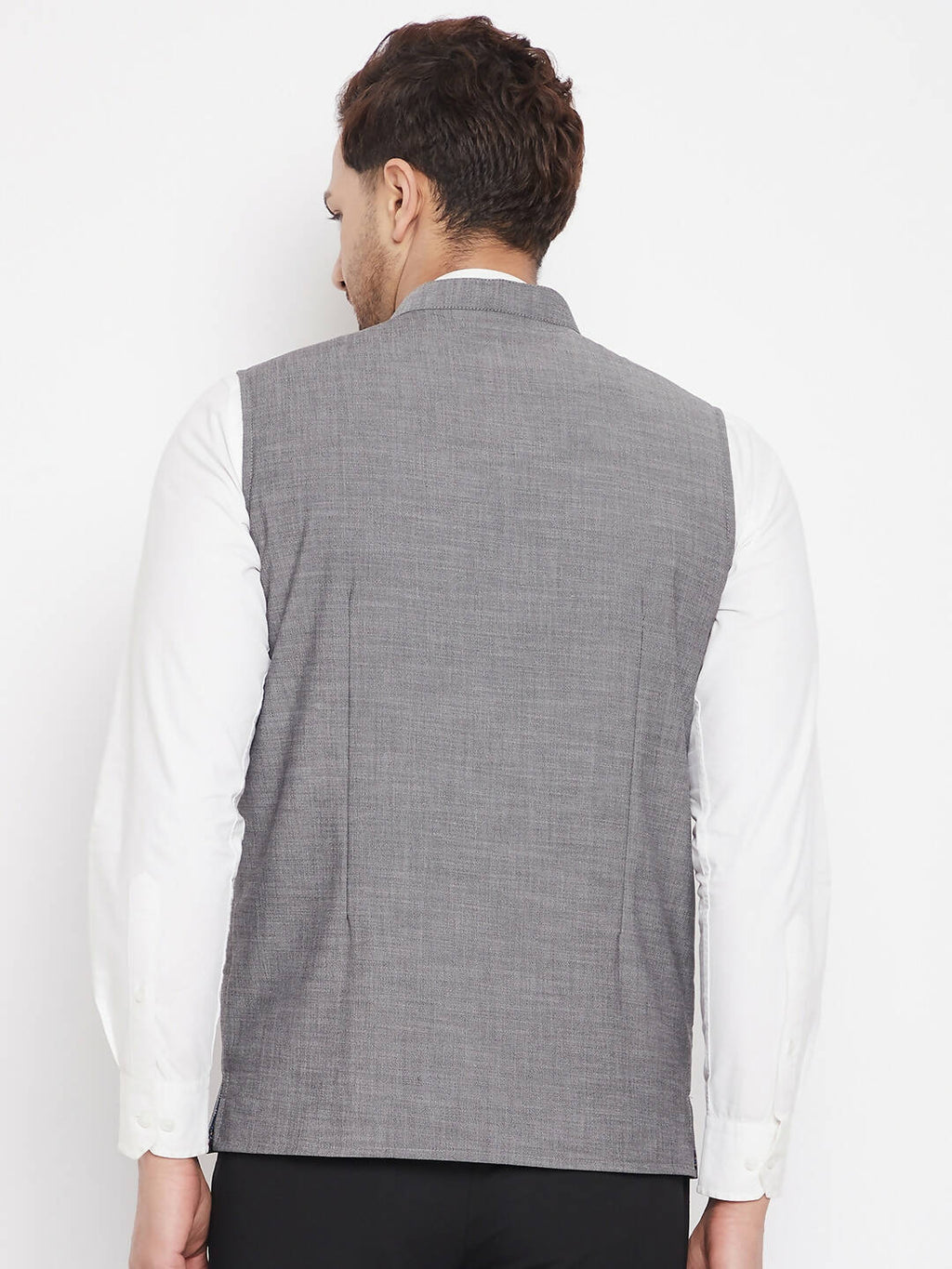 Even Apparels Grey Merino Men Woven Nehru Jacket NJW-PW690