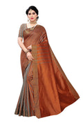 Vamika Brown Cotton Silk Weaving Saree (Paithani Chiku)
