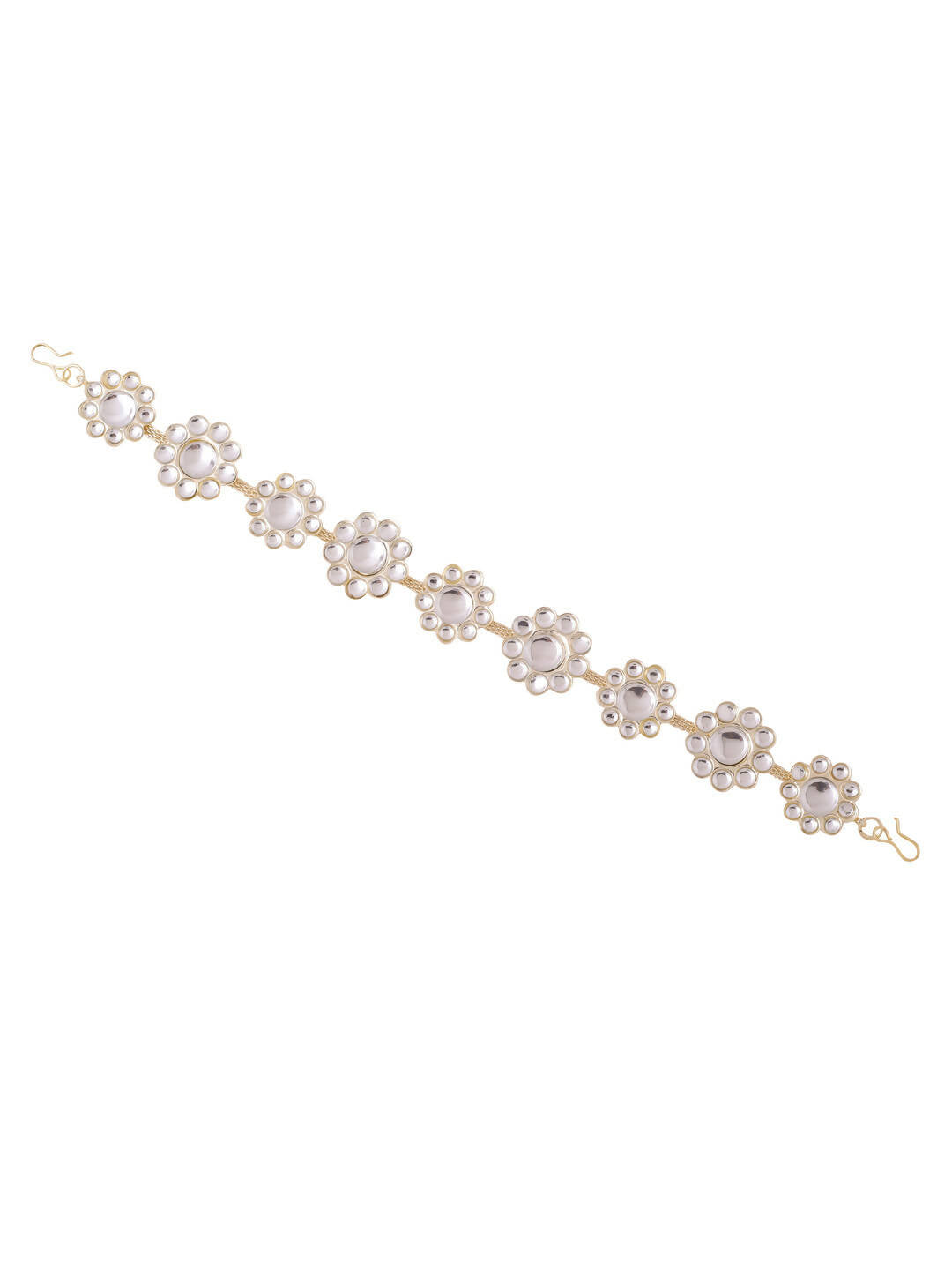 NVR Women's Gold-Polished Traditional Trending Matha Patti