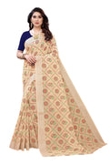 Vamika Cream Linen Jari Border Saree (CHARVI CREAM)
