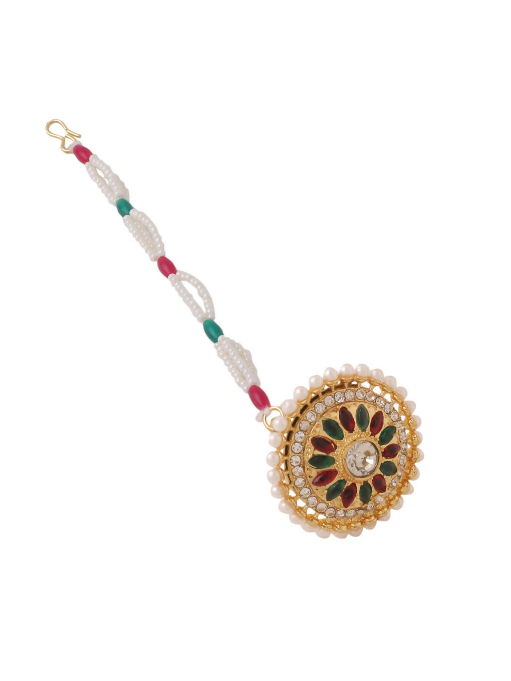 NVR Women's Trending Stylish Gold-Polished Maang Tikka