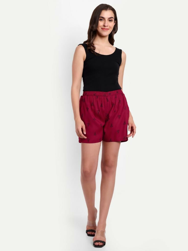 Alvano Beautiful Printed Maroon, Green Bermuda Shorts, Night Shorts, Regular Shorts, Boxer Shorts, Beach Shorts, Basic Shorts
