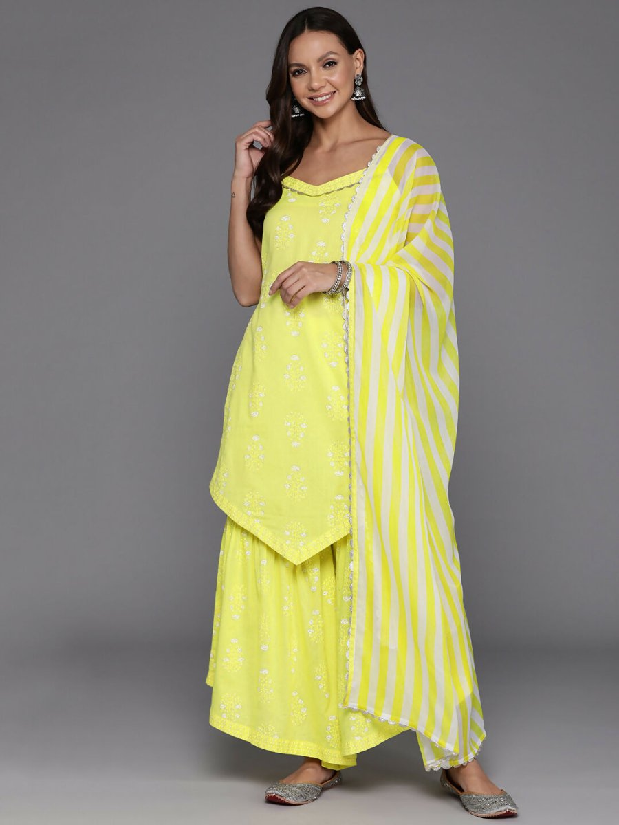 Ahalyaa Women's Traditional wear Kurta Set - Yellow