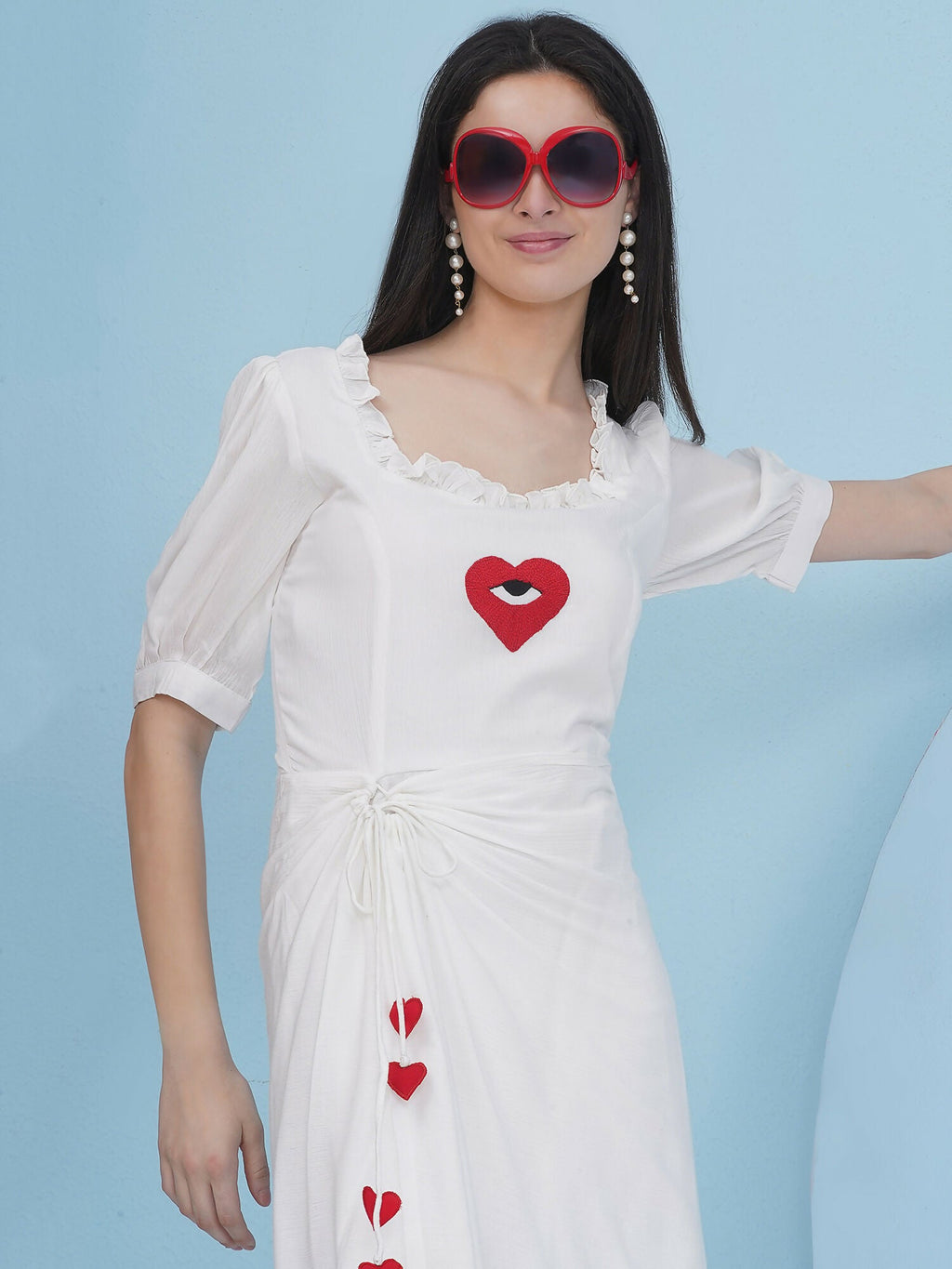 Joban Fashion White Drape Dress