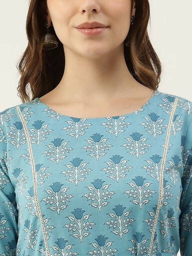 FIORRA Women's Sky Blue Cotton Kurta