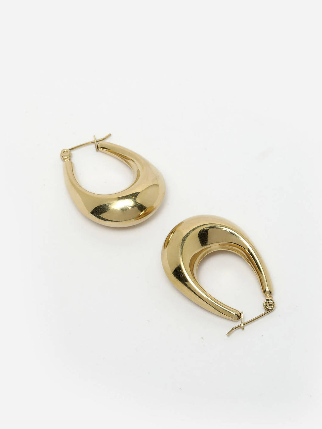 NVR Women Gold Circular Hoop Earrings