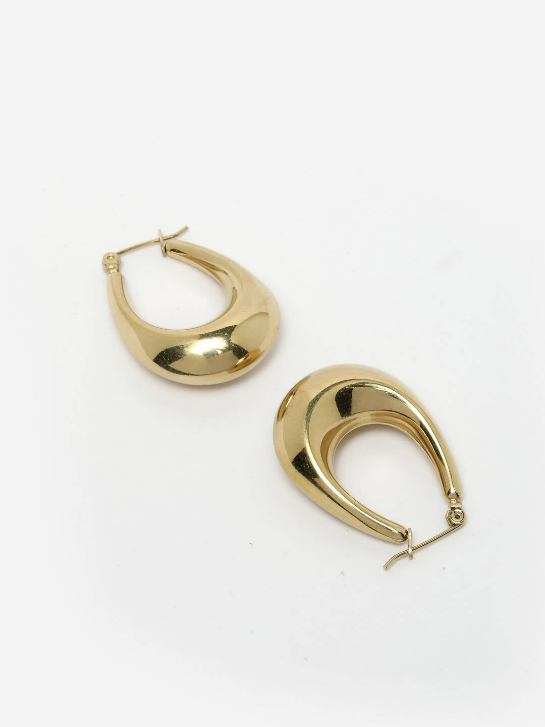 NVR Women Gold Circular Hoop Earrings