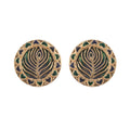 Nuyug 22K Gold Plated Contemporary Round Shaped Enamel Studs