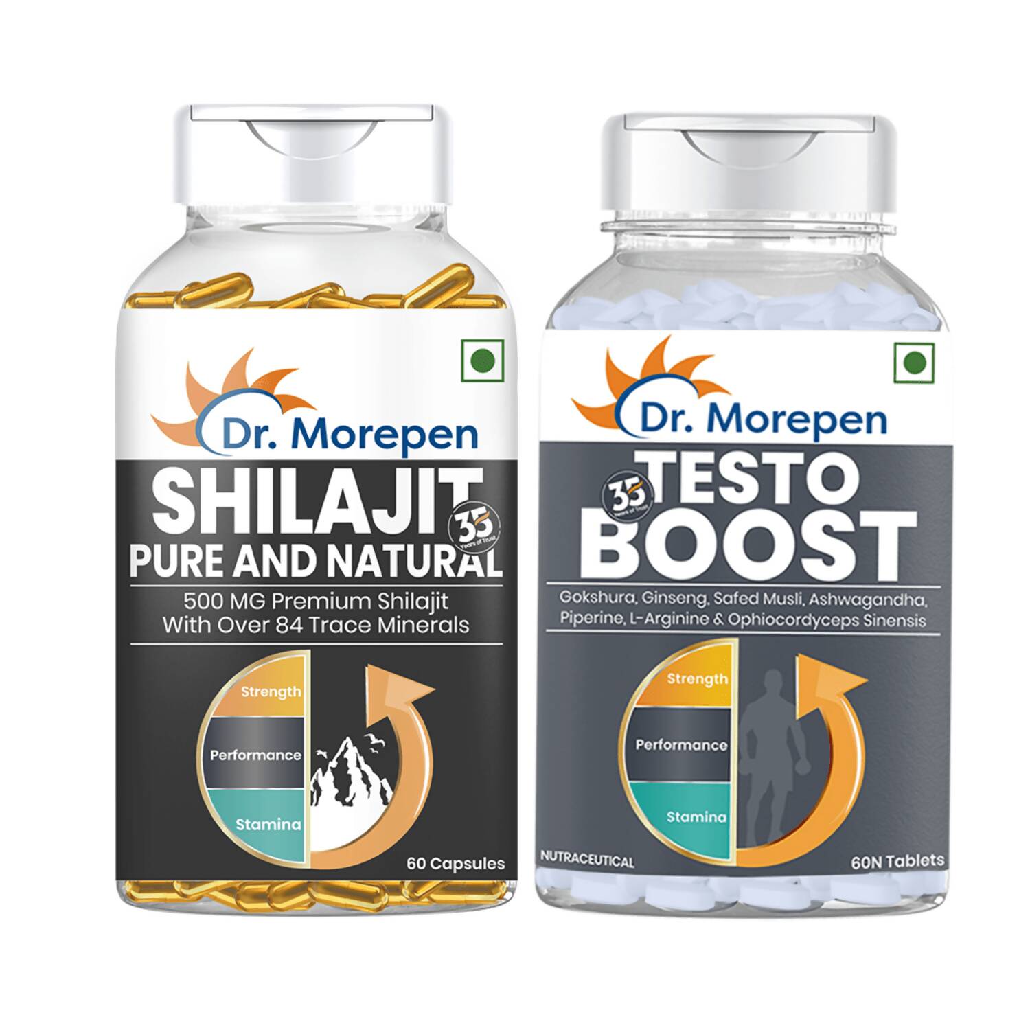 Dr. Morepen S J Capsules and Testosterone Booster Tablets Combo