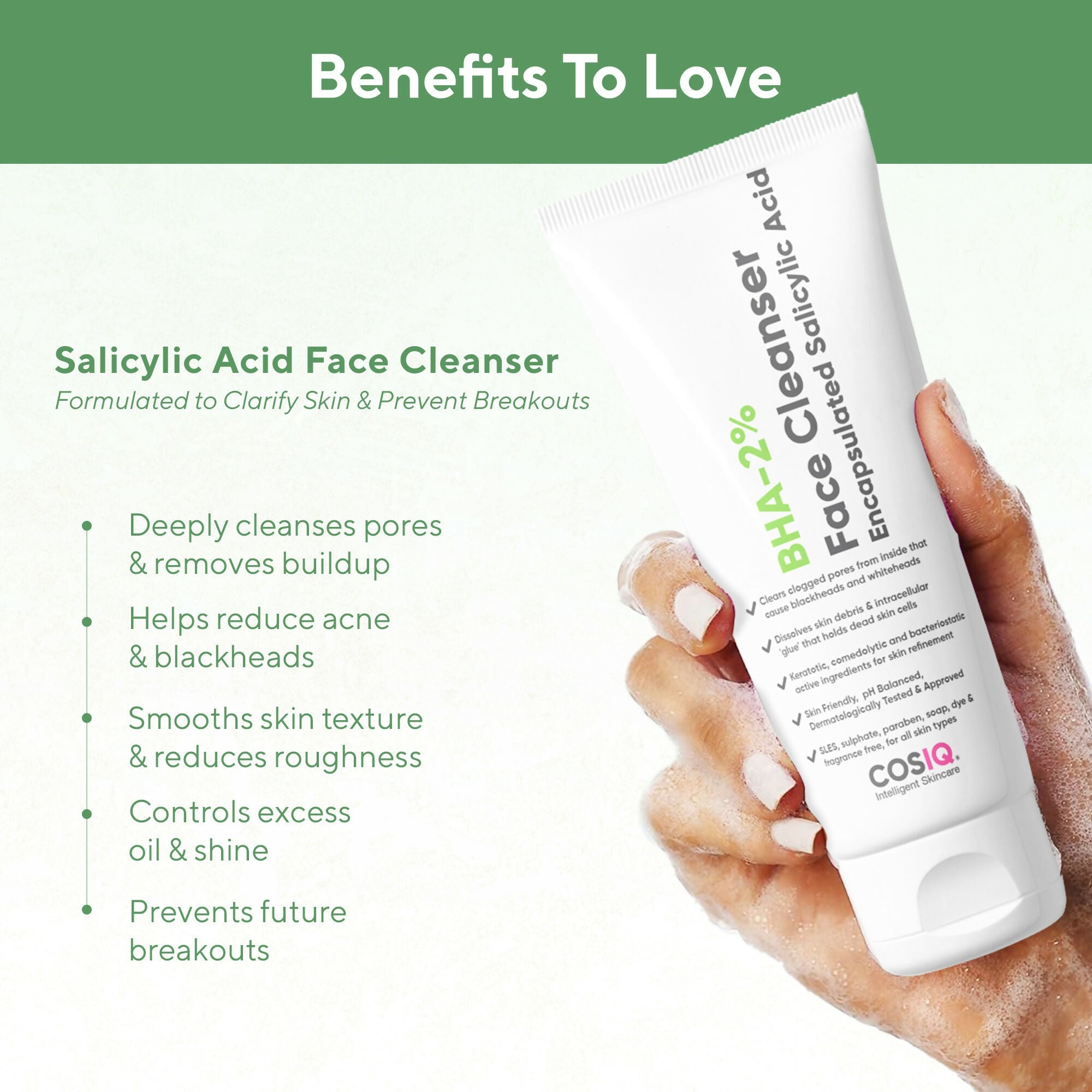 Cos-IQ Salicylic Acid 2% Face Cleanser with BHA