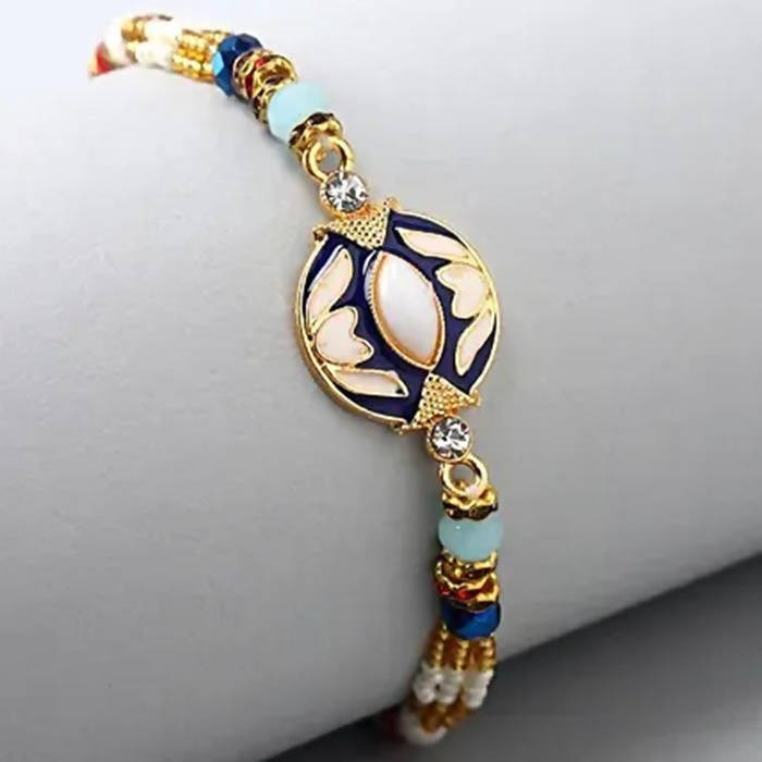 Meenakari Charm Rakhi & Ferrero Rocher Printed Box