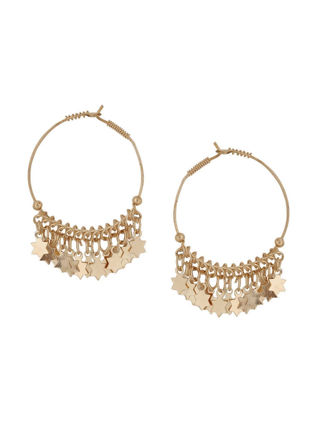 NVR Women Gold-Polished Hoop Earrings