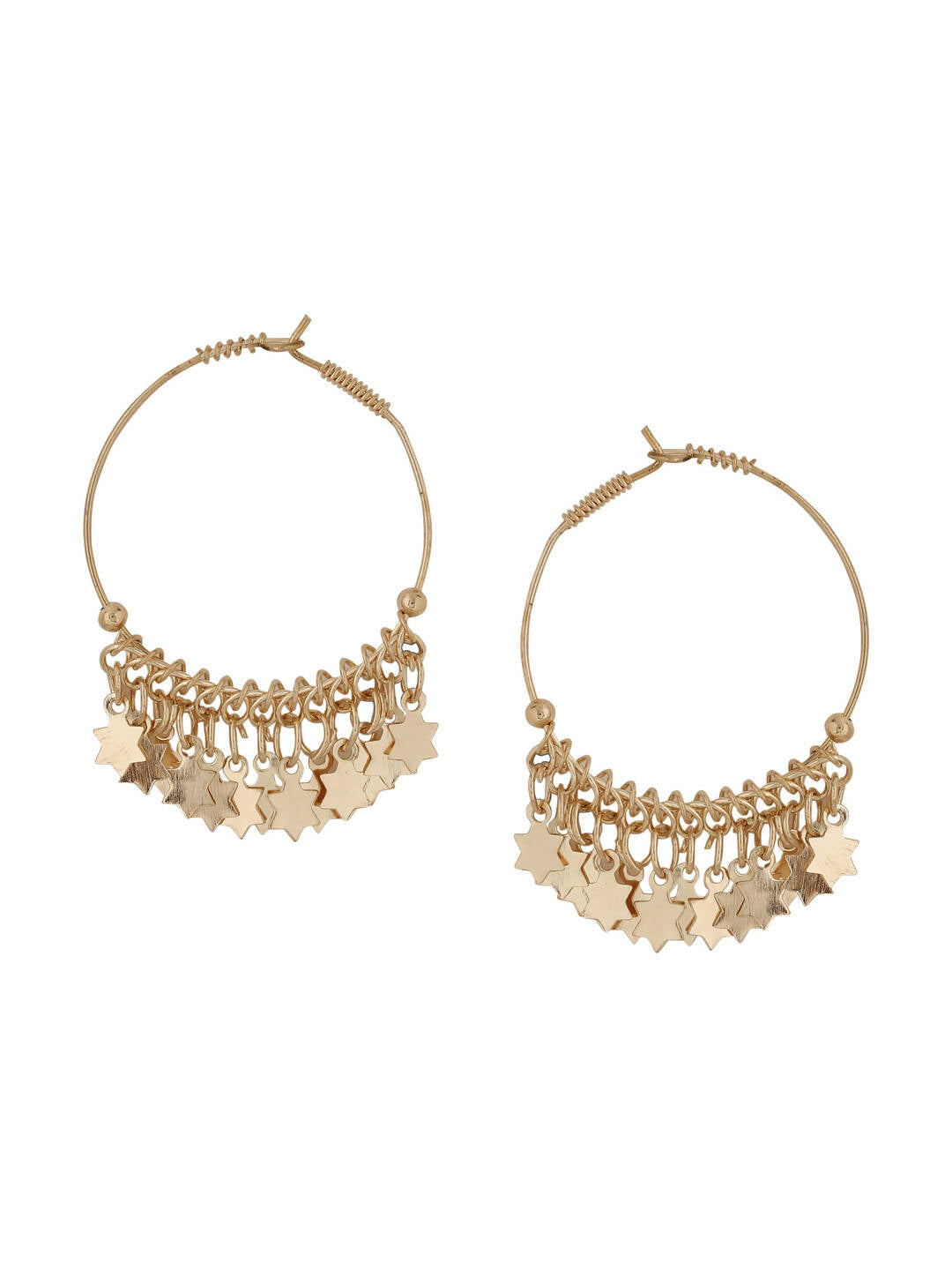 NVR Women Gold-Polished Hoop Earrings