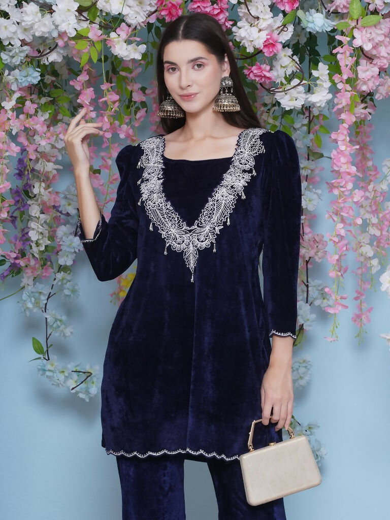 Joban Fashion Navy Blue Coord Set with inner