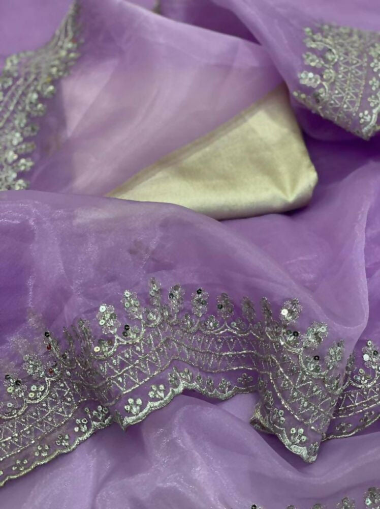 Vamsee Shirovastra Purple Organza Saree