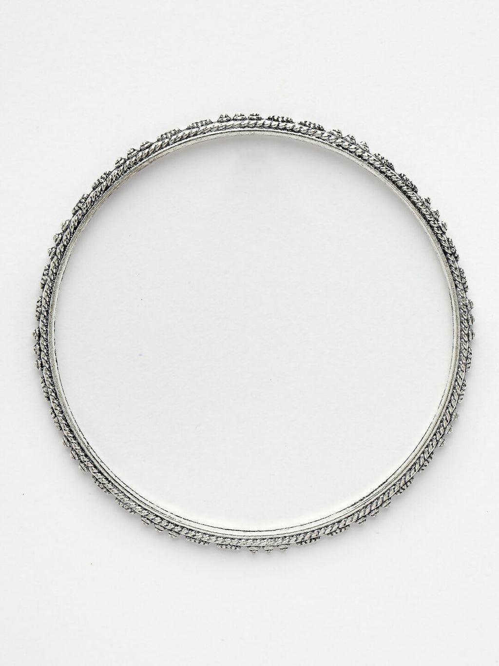 NVR Women's Set of 8 Silver-Toned German Silver Oxidised Bangles