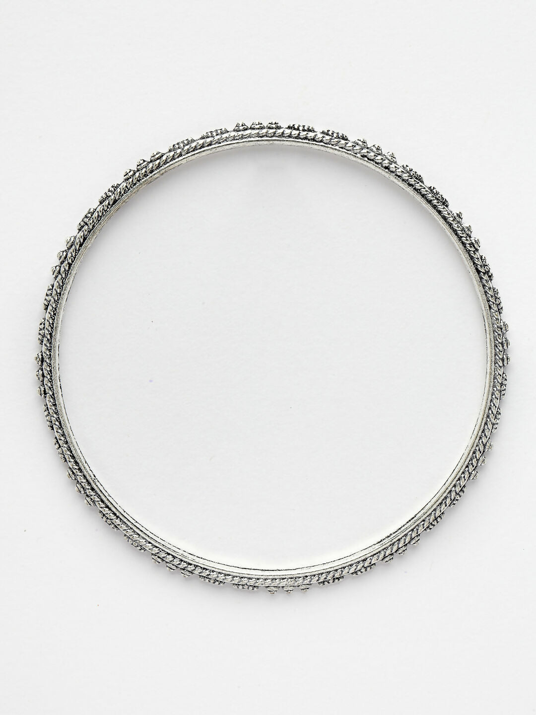 NVR Women's Set of 8 Silver-Toned German Silver Oxidised Bangles