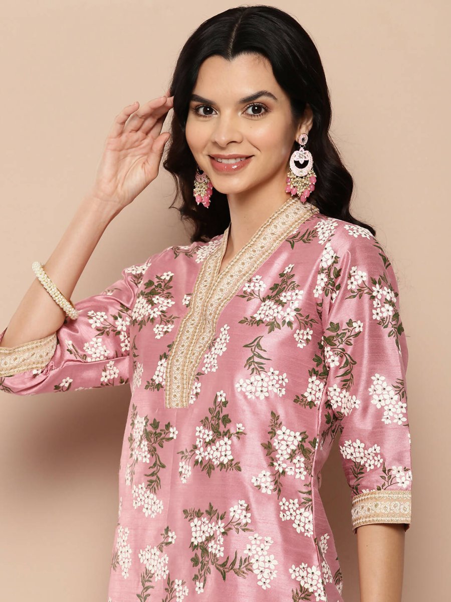 Ahalyaa Women's Traditional wear Kurta Set - Pink