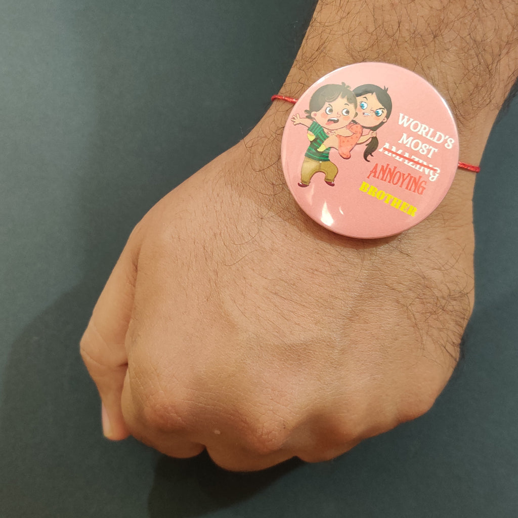 Indianvibez Annoying Brother Metal Rakhi with Fridge Magnet - Kids Rakhi