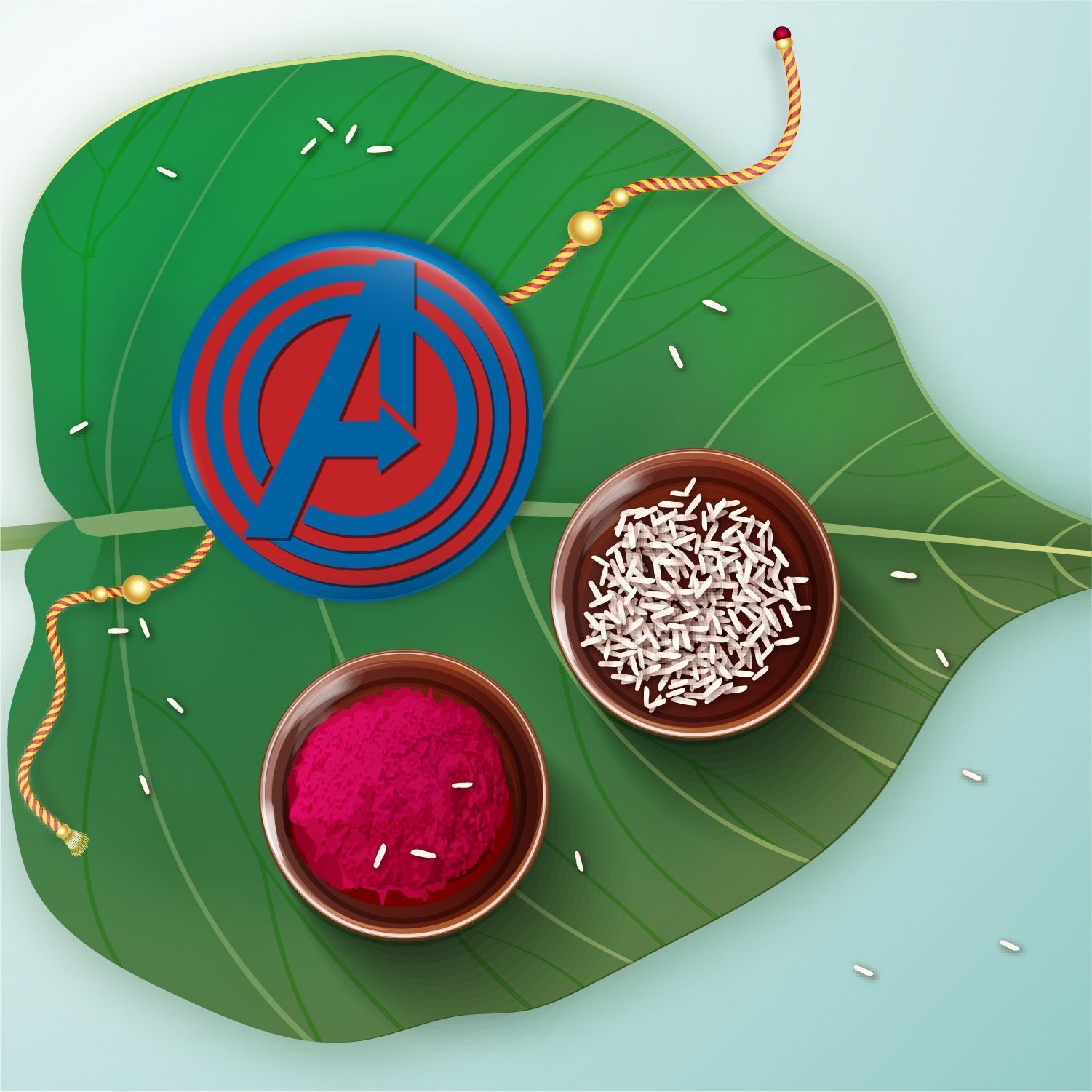 Indianvibez Avengers Metal Rakhi with Fridge Magnet - Kids Rakhi