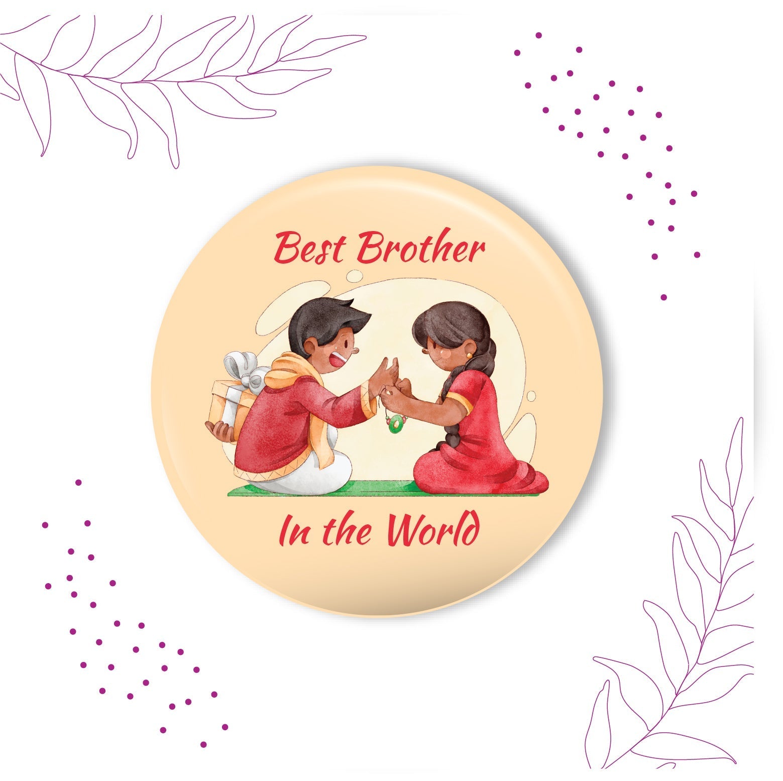 Indianvibez Best Brother in the World Metal Rakhi with Fridge Magnet - Kids Rakhi