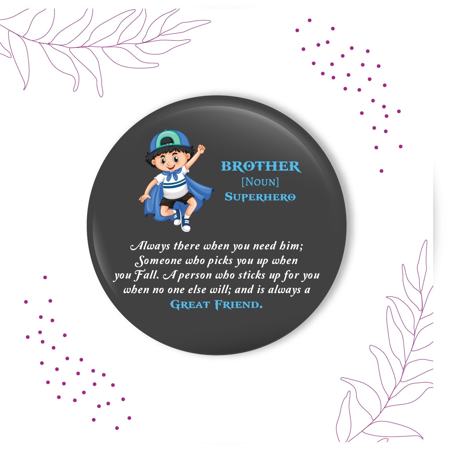 Indianvibez Brother is Superhero Metal Rakhi with Fridge Magnet - Kids Rakhi