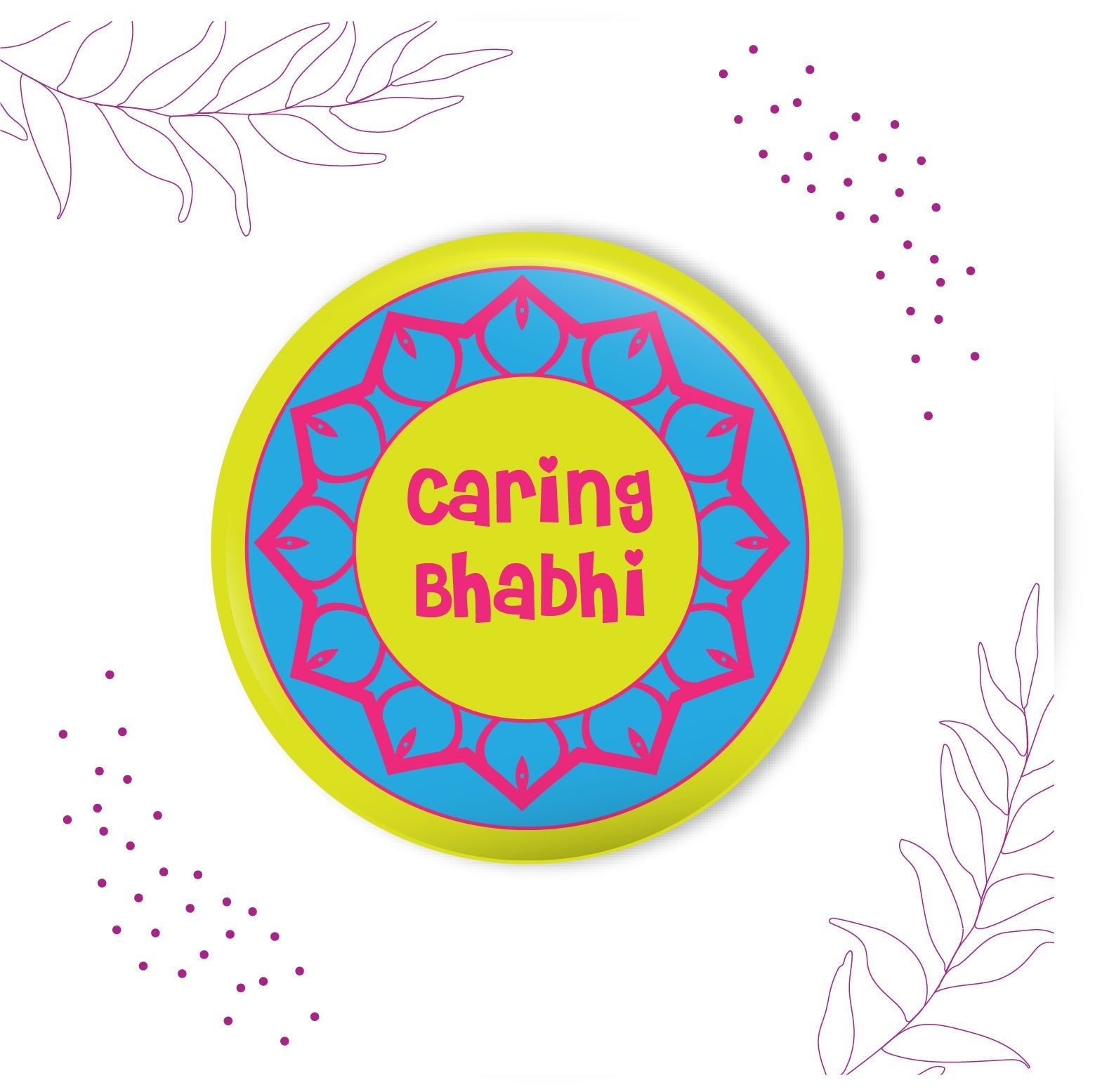 Indianvibez Caring Bhabhi Metal Rakhi/Lumba with Fridge Magnet - Kids Rakhi