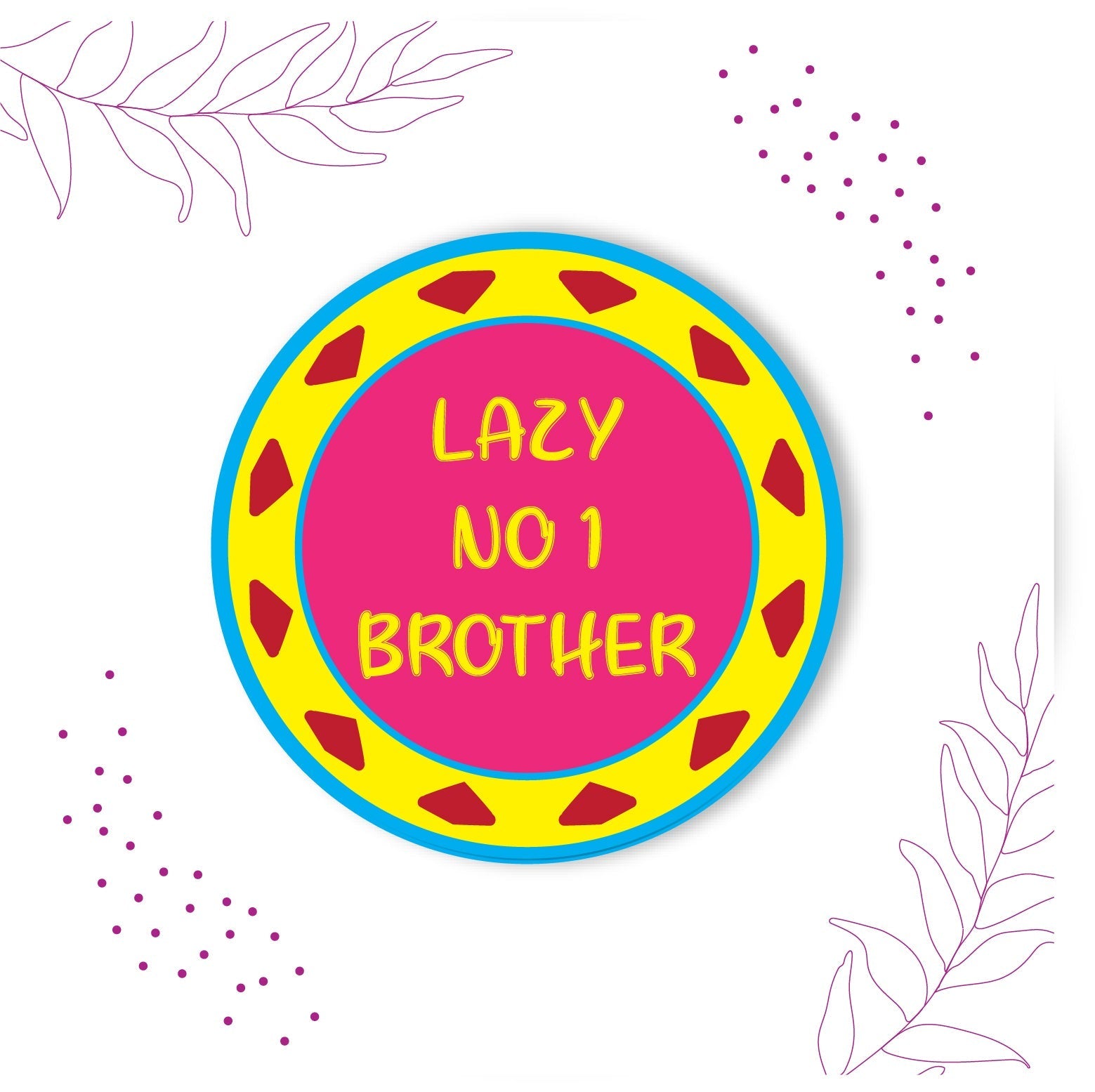 Indianvibez Lazy No 1 Brother Metal Rakhi with Fridge Magnet - Kids Rakhi