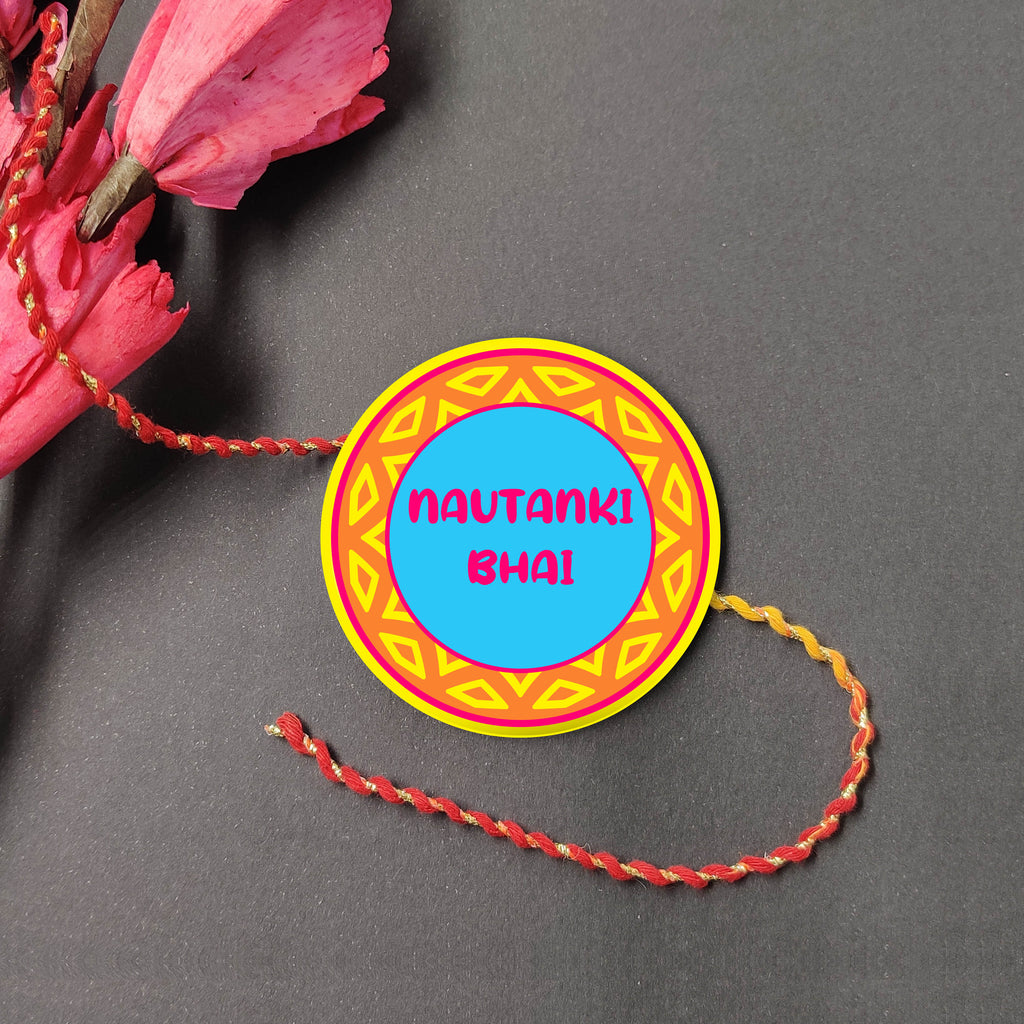 Indianvibez Nautanki Bhai Metal Rakhi with Fridge Magnet - Kids Rakhi