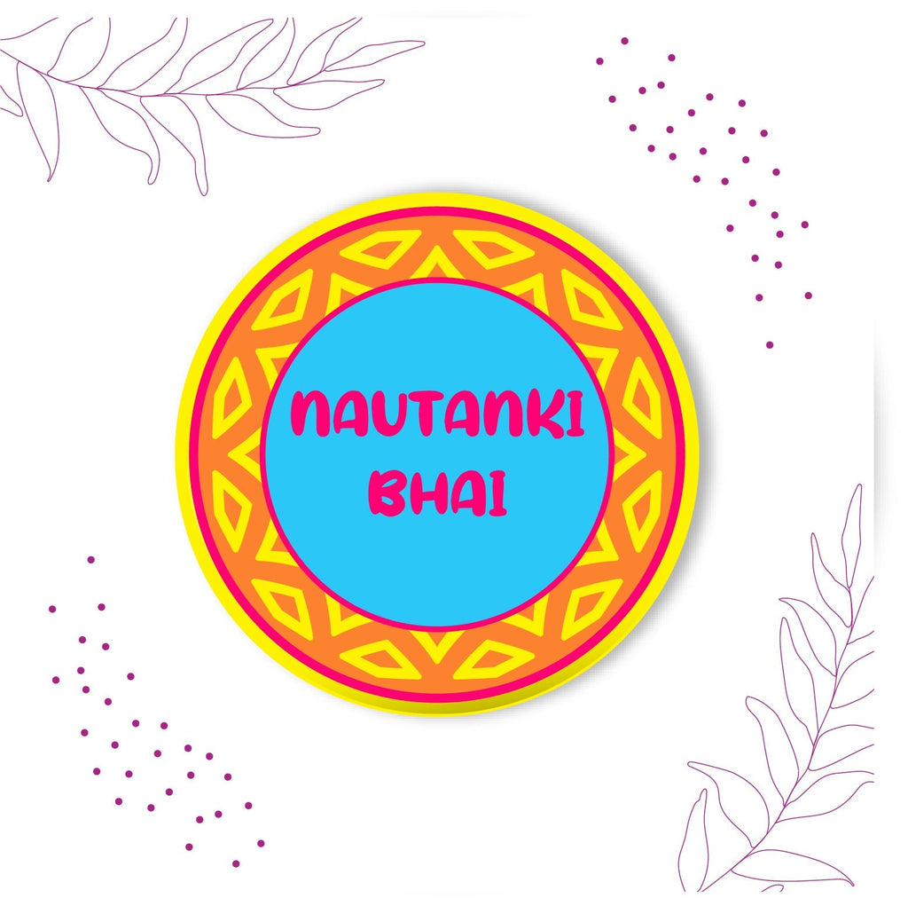 Indianvibez Nautanki Bhai Metal Rakhi with Fridge Magnet - Kids Rakhi