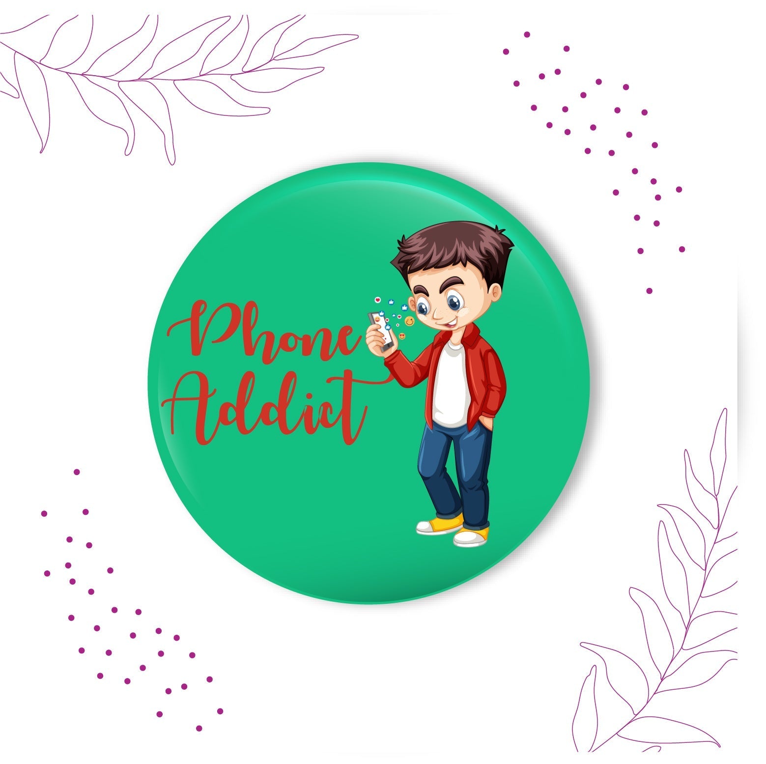 Indianvibez Phone Addict Metal Rakhi with Fridge Magnet - Kids Rakhi