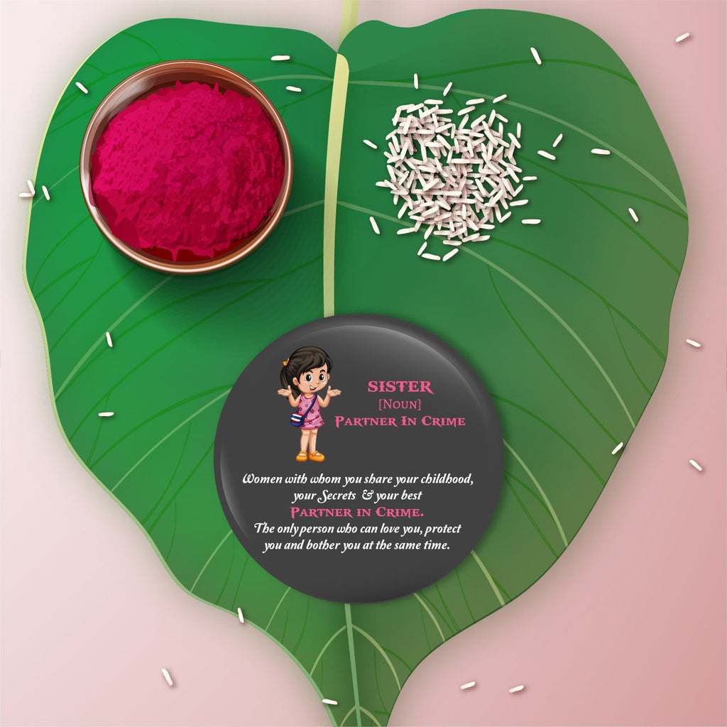 Indianvibez Sister Metal Rakhi/Lumba with Fridge Magnet - Kids Rakhi