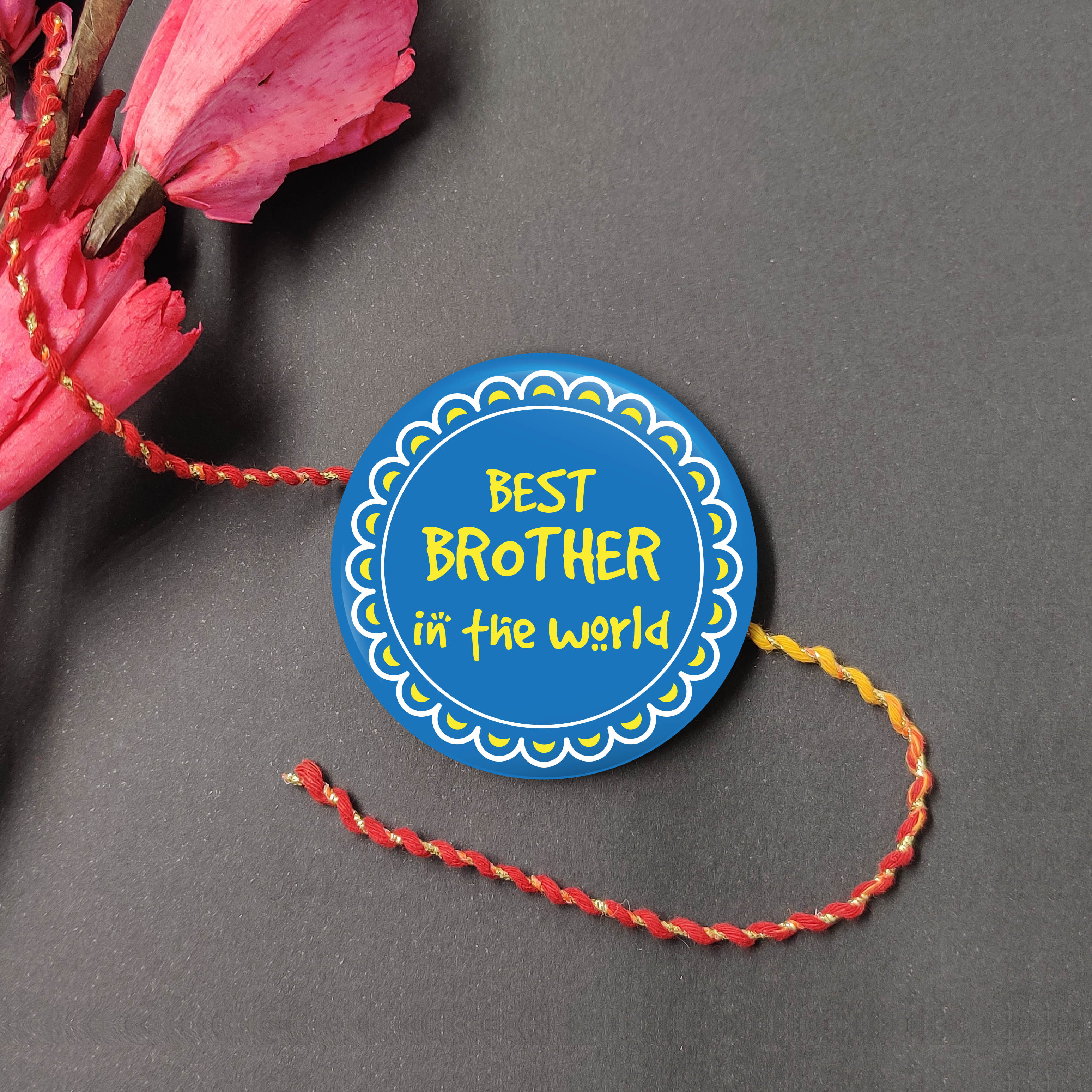 Indianvibez World Best Brother Metal Rakhi with Fridge Magnet - Kids Rakhi