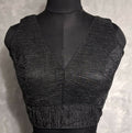 Kia Fashions Black Crush Tissue Self Design Readymade Blouse