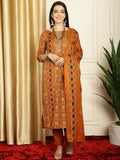 Jyoti Fashion Women's Mustard Pashmina Floral Digital Printed Kurta with Trouser & Dupatta