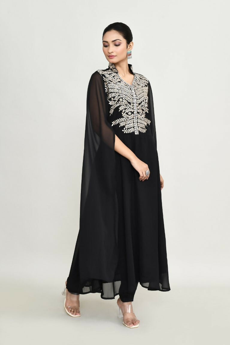 Joban Fashion Black Rayon Kurta Set