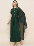 Women Republic Green Hand Embellished Gown