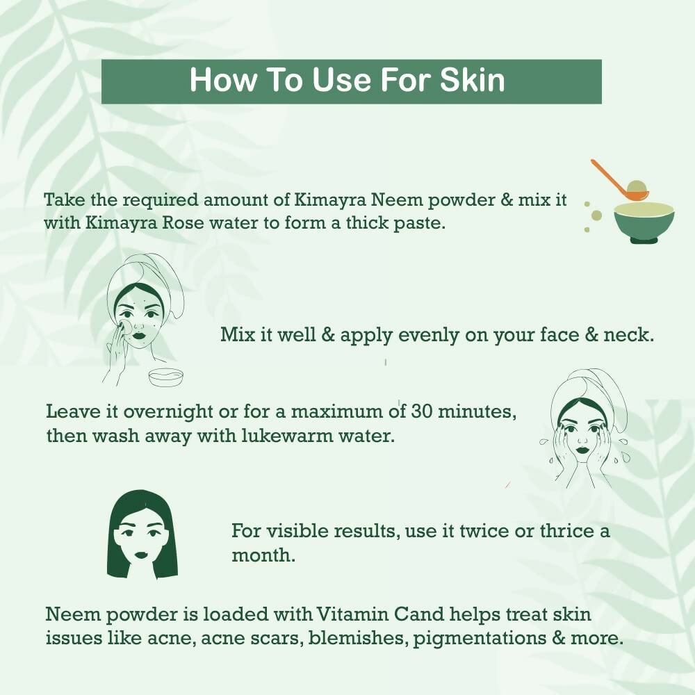 Kimayra Neem Powder For Pimple Free Skin - Help In Dullness & Treat Acne